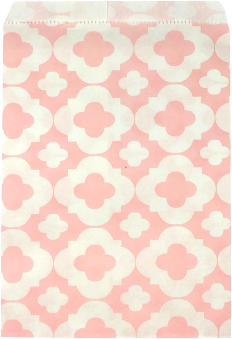 Clover Print Party Treat Bags (25 Count), Peach