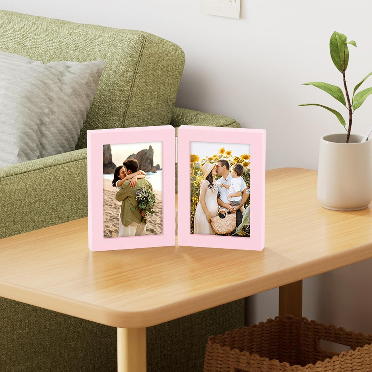 Double 4x6 Picture Frame Vertical, Pink