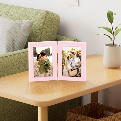 Double 4x6 Picture Frame Vertical, Pink