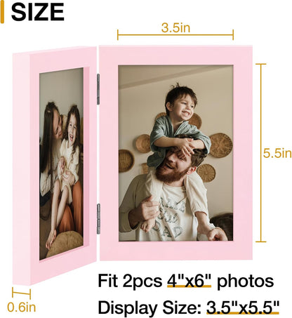 Double 4x6 Picture Frame Vertical, Pink