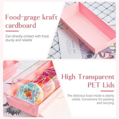 50 Pack 7.5"x3.3" Paper Charcuterie Boxes with Clear Lids