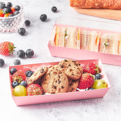 50 Pack 7.5"x3.3" Paper Charcuterie Boxes with Clear Lids