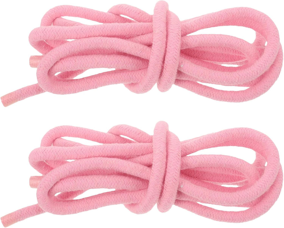 2pcs Fitness Jump Rope for Workout – 3 Meter Cotton Skipping Rope in Light Pink – Gym Exercise Equipment for Home and Outdoor Training