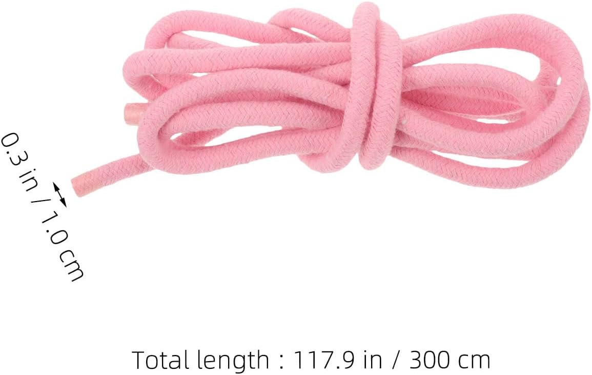 2pcs Fitness Jump Rope for Workout – 3 Meter Cotton Skipping Rope in Light Pink – Gym Exercise Equipment for Home and Outdoor Training