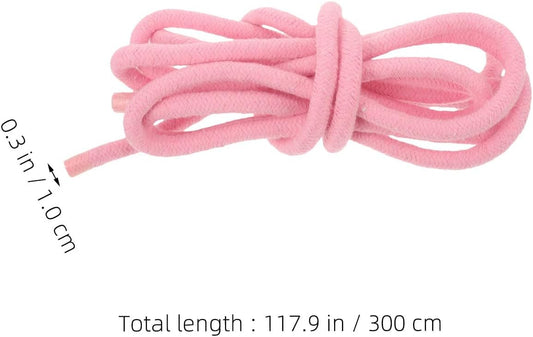 2pcs Fitness Jump Rope for Workout – 3 Meter Cotton Skipping Rope in Light Pink – Gym Exercise Equipment for Home and Outdoor Training