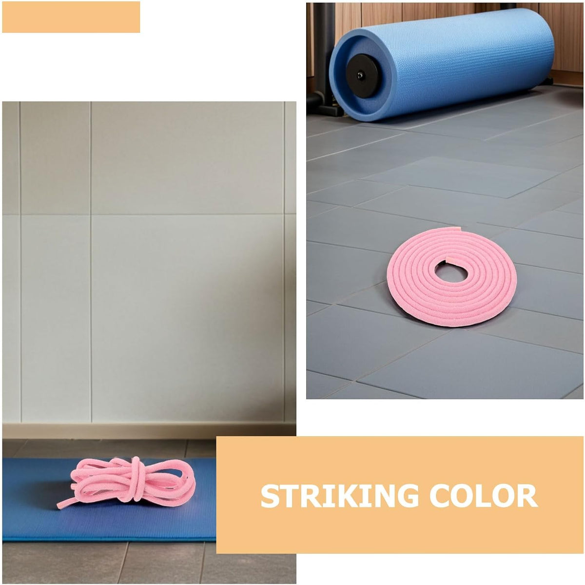 2pcs Fitness Jump Rope for Workout – 3 Meter Cotton Skipping Rope in Light Pink – Gym Exercise Equipment for Home and Outdoor Training