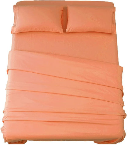 Bed Sheet Set Super Soft Microfiber Sheets,4PC,Queen Size