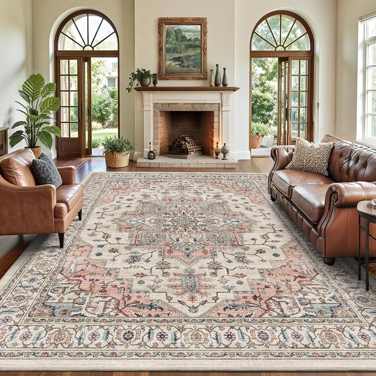 9x12 Area Rug for Living Room Large Washable Vintage Area Rug