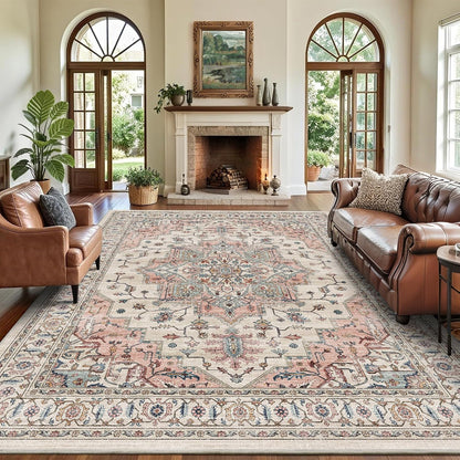 9x12 Area Rug for Living Room Large Washable Vintage Area Rug