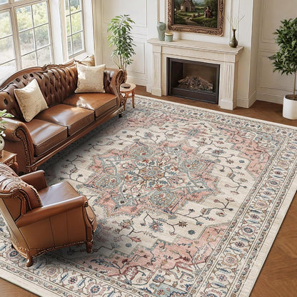 9x12 Area Rug for Living Room Large Washable Vintage Area Rug