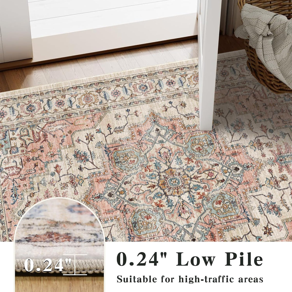 9x12 Area Rug for Living Room Large Washable Vintage Area Rug