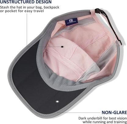 Reflective Folding Outdoor Hat Unstructured Design UPF 50+ Sun Protection Sport Hats for Womens and Mens