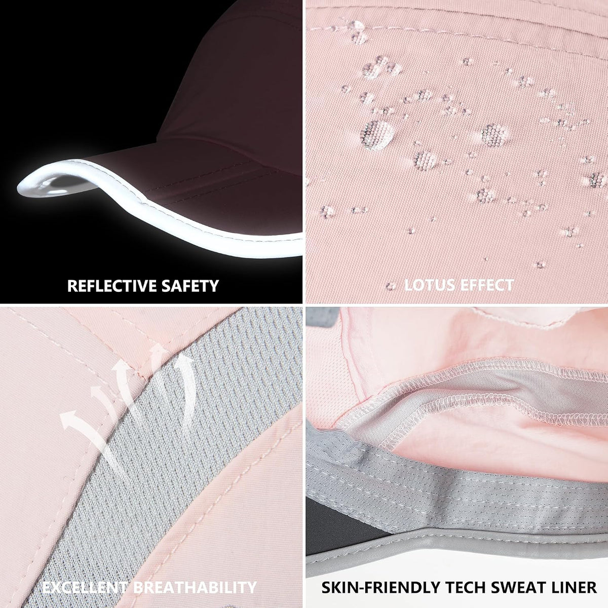 Reflective Folding Outdoor Hat Unstructured Design UPF 50+ Sun Protection Sport Hats for Womens and Mens
