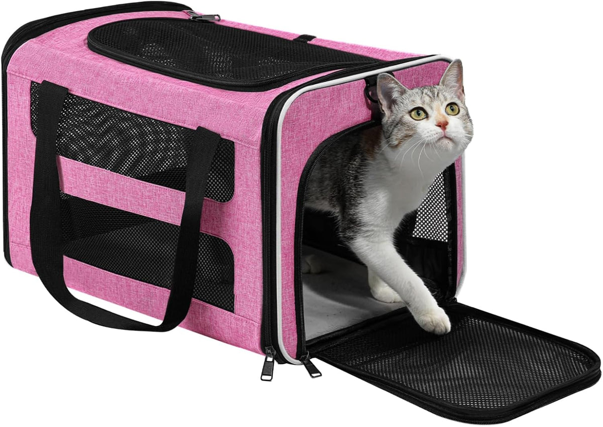 Cat Carrier Soft-Sided Travel Bag for Medium to Large Cat Over 15lbs