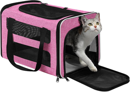 Cat Carrier Soft-Sided Travel Bag for Medium to Large Cat Over 15lbs