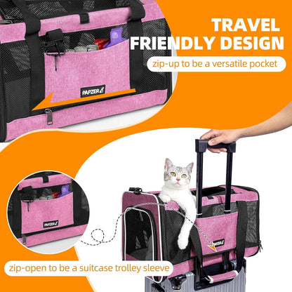 Cat Carrier Soft-Sided Travel Bag for Medium to Large Cat Over 15lbs