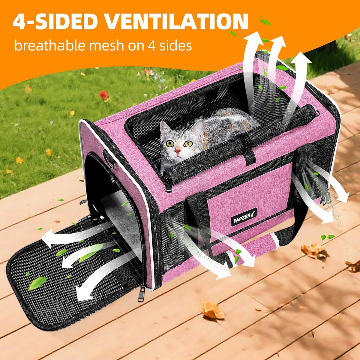 Cat Carrier Soft-Sided Travel Bag for Medium to Large Cat Over 15lbs