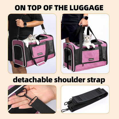 Cat Carrier Soft-Sided Travel Bag for Medium to Large Cat Over 15lbs