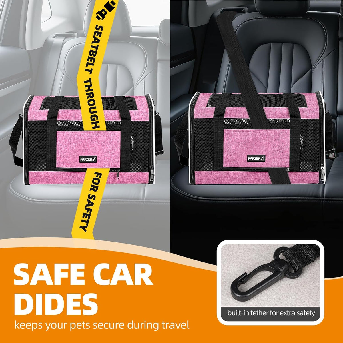 Cat Carrier Soft-Sided Travel Bag for Medium to Large Cat Over 15lbs