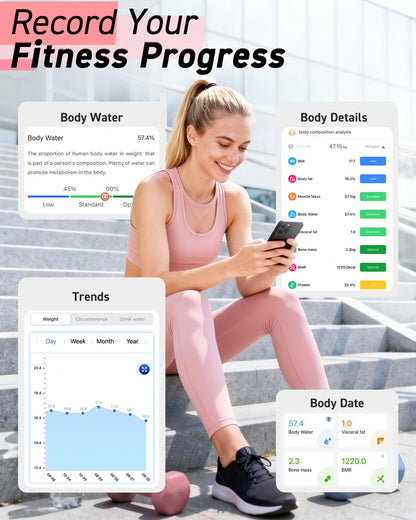 INSMART Smart Scale for Body Weight, 0.1lb High Accuracy, 24 Metrics