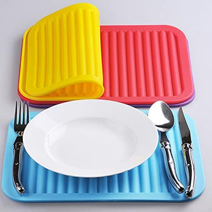Pink Silicone Trivets Mats for Hot Dishes and Hot Pots, Hot Pads for Countertops, Tables, Pot Holders, Spoon Rest Small Drying Mats Set of 2