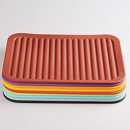 Pink Silicone Trivets Mats for Hot Dishes and Hot Pots, Hot Pads for Countertops, Tables, Pot Holders, Spoon Rest Small Drying Mats Set of 2