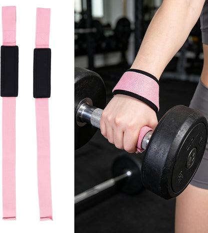 Lifting Straps for Weightlifting, 23.5" Polyester Cotton Gym Grips with Sponge Padded Wrist Support, Heavy Duty Straps for Deadlifts Powerlifting, Non-Slip Silicone Dots, Pair of 2