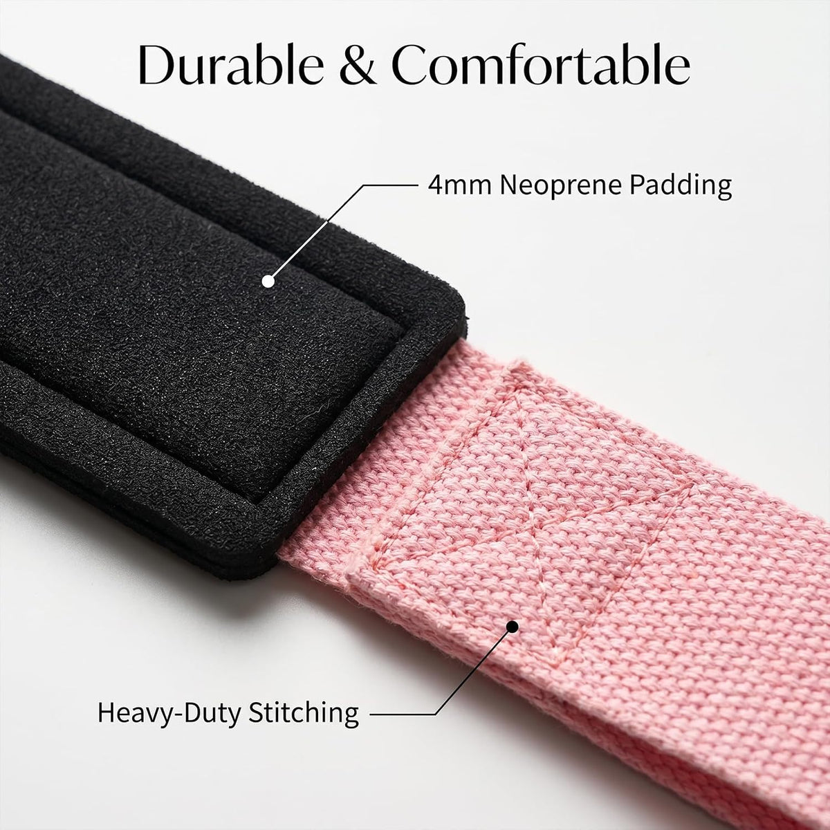 Lifting Straps for Weightlifting, 23.5" Polyester Cotton Gym Grips with Sponge Padded Wrist Support, Heavy Duty Straps for Deadlifts Powerlifting, Non-Slip Silicone Dots, Pair of 2