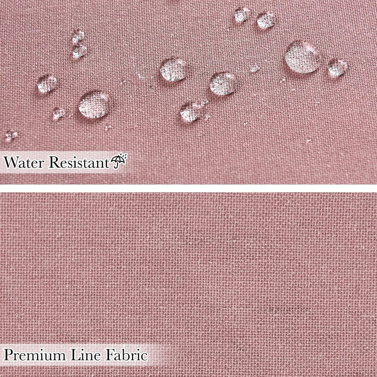 Linen Fabric Shower Curtains-Semi Sheer Button Hole Lightweight Waterproof Privacy Light Filtering Shower Curtains for Nursery Bathroom with 12 Hooks, 72 x 72 inches Long, Dusty Pink, 1 Panel