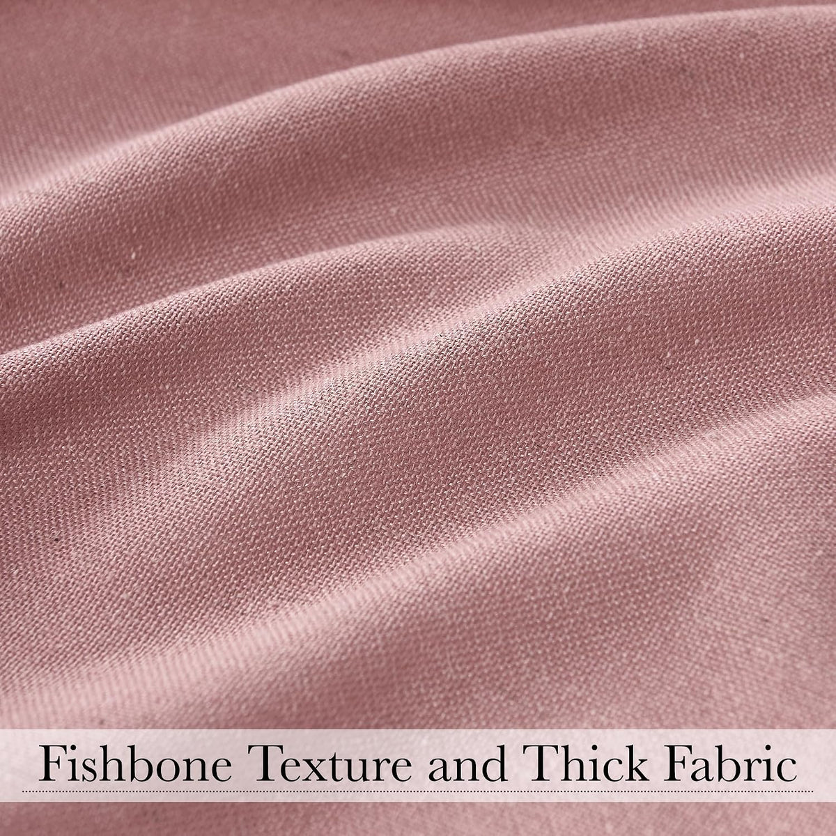 Linen Fabric Shower Curtains-Semi Sheer Button Hole Lightweight Waterproof Privacy Light Filtering Shower Curtains for Nursery Bathroom with 12 Hooks, 72 x 72 inches Long, Dusty Pink, 1 Panel
