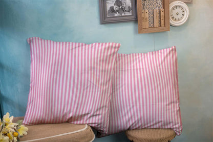 Set of 2 Stripe Pink White Pillow Covers Geometric Stripes Throw Pillow Covers 18x18 Inch Decorative Pillow Cases for Couch Bedroom Living Room