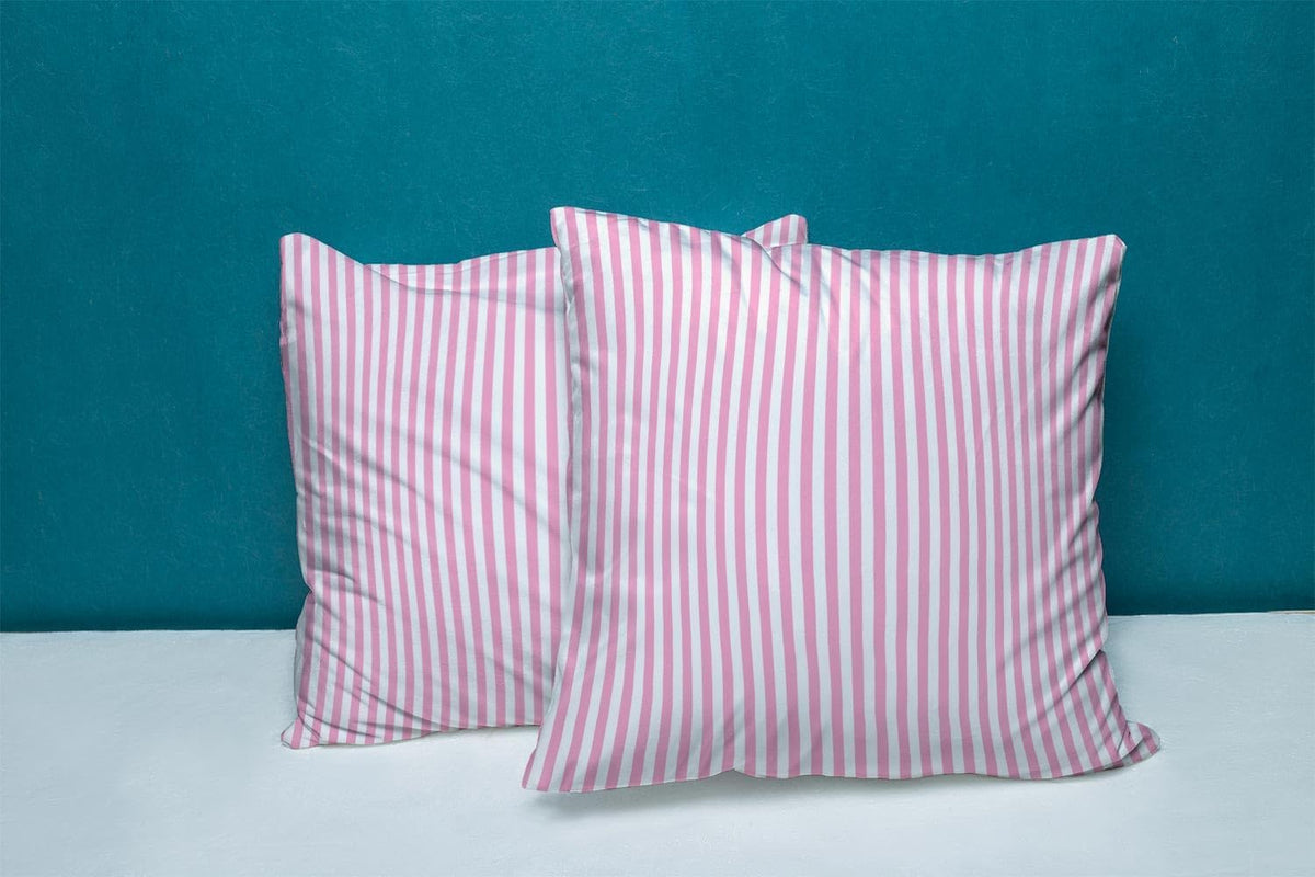 Set of 2 Stripe Pink White Pillow Covers Geometric Stripes Throw Pillow Covers 18x18 Inch Decorative Pillow Cases for Couch Bedroom Living Room