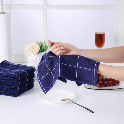 Kitchen Towels and Dishcloths Set, Four Kitchen Dish Towels 16x26 Inches, Four Absorbent Dish Cloths for Washing Dishes 12x12 Inches, Cleaning and Drying for Everyday Use Pack of 8 (Pink)