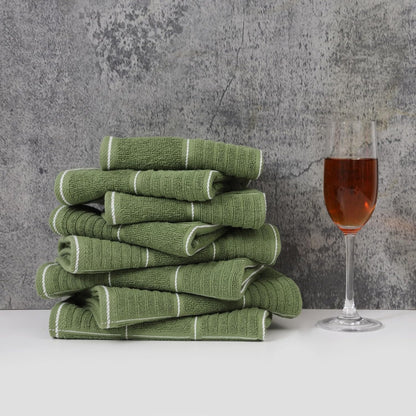 Kitchen Towels and Dishcloths Set, Four Kitchen Dish Towels 16x26 Inches, Four Absorbent Dish Cloths for Washing Dishes 12x12 Inches, Cleaning and Drying for Everyday Use Pack of 8 (Pink)