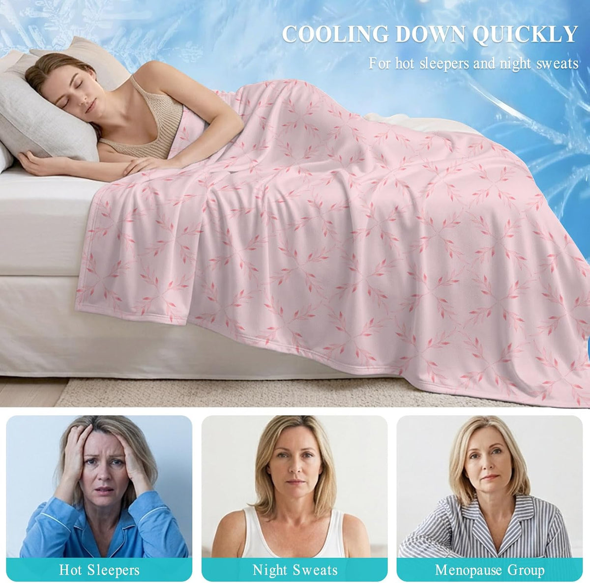 40"x60" Lap Cooling Blanket Pink Plaid Ice Silk Lightweight Breathable Soft Summer Blanket for Hot Sleepers Couch Bed Sofa Camping Diamond Texture