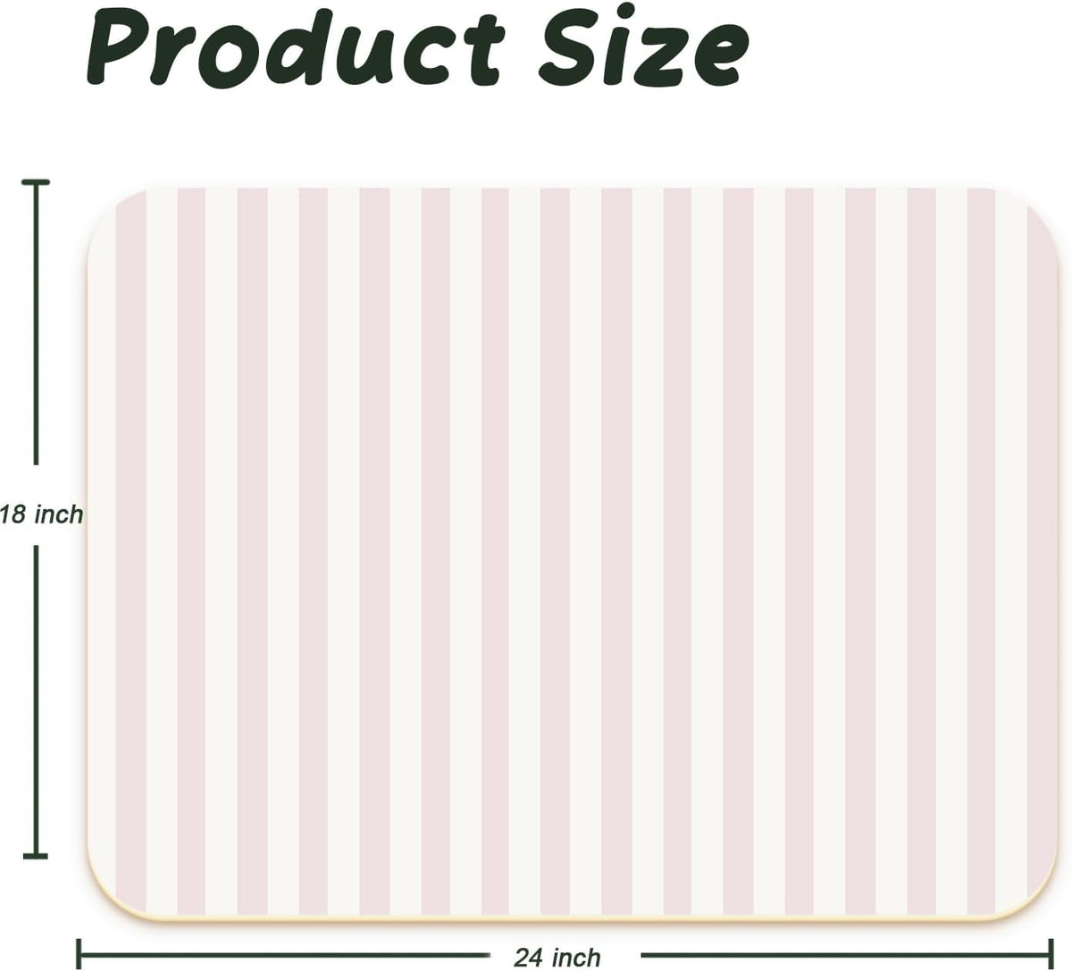 Premium Dish Drying Mat - Coffee Bar Matt & Drainer Rack for Kitchen Counter Decor, Housewarming Hostess Gift for Coffee Lovers, Super Absorbent Mat, 18" x 24" (Pink Stripes, 18'' * 24'')