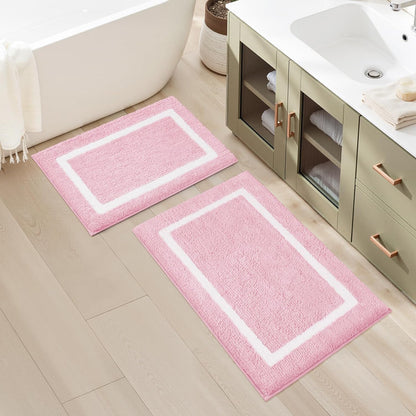 Light Pink Bathroom Rugs Sets 2 Piece 20" x 32" + 16" x 24"