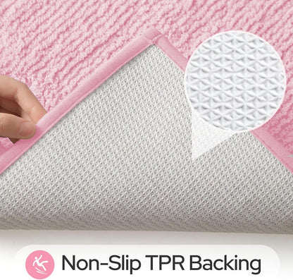 Light Pink Bathroom Rugs Sets 2 Piece 20" x 32" + 16" x 24"