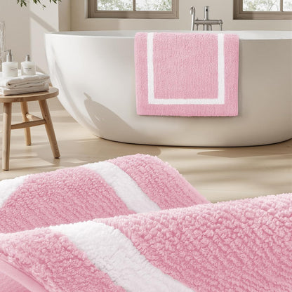 Light Pink Bathroom Rugs Sets 2 Piece 20" x 32" + 16" x 24"