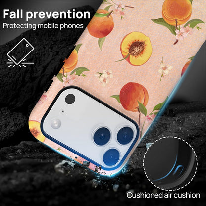 Case for iPhone 17 Pro,2-Layer Protection, Shockproof and Scratch-Resistant for Women Girls，Retro Peaches