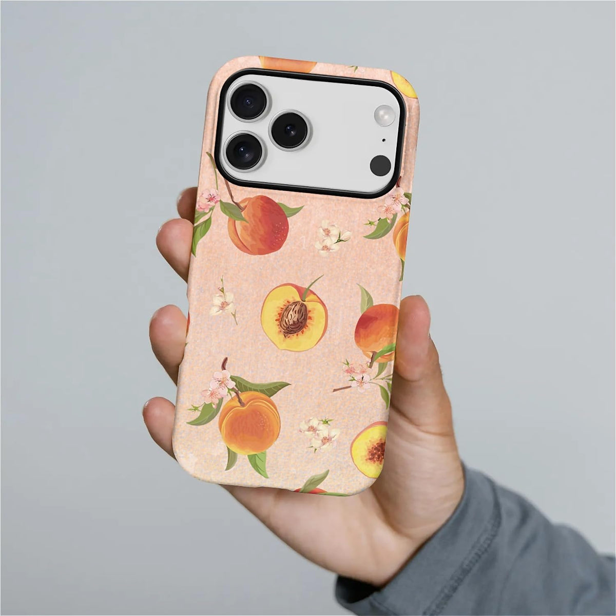Case for iPhone 17 Pro,2-Layer Protection, Shockproof and Scratch-Resistant for Women Girls，Retro Peaches