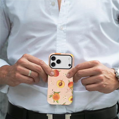 Case for iPhone 17 Pro,2-Layer Protection, Shockproof and Scratch-Resistant for Women Girls，Retro Peaches