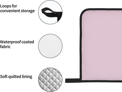 4PCS Oven Mitts and Pot Holders Sets, Solid Color Light Pale Pink Oven Mitts Set Heat Resistant Kitchen Microwave Gloves Safe for Baking,Cooking, BBQ