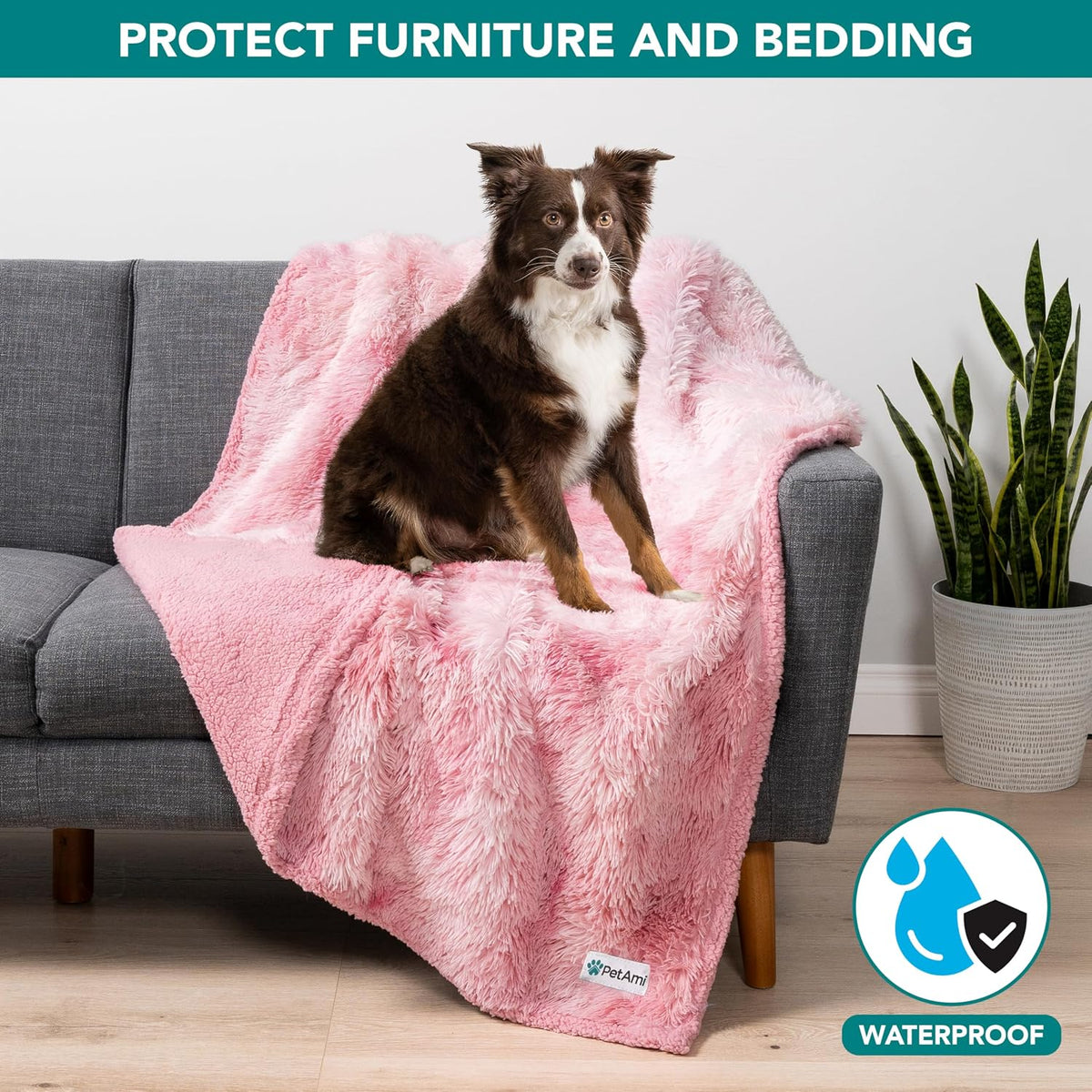 Waterproof Dog Blanket for Couch Protector Throw, 29x40 Tie-Dye Pink