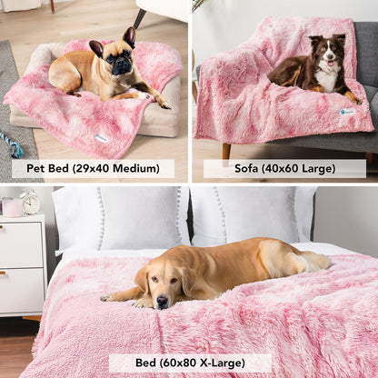 Waterproof Dog Blanket for Couch Protector Throw, 29x40 Tie-Dye Pink