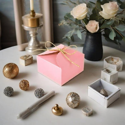 20pcs 9×9×5cm/3.5×3.5×1.9 inch Gift Box Candy Snack Wedding Favor Gift Box Thank You Gift Party Favor Gable Cookie for all Occasion(Pink)