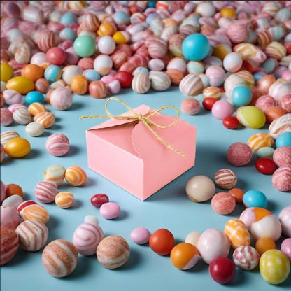 20pcs 9×9×5cm/3.5×3.5×1.9 inch Gift Box Candy Snack Wedding Favor Gift Box Thank You Gift Party Favor Gable Cookie for all Occasion(Pink)