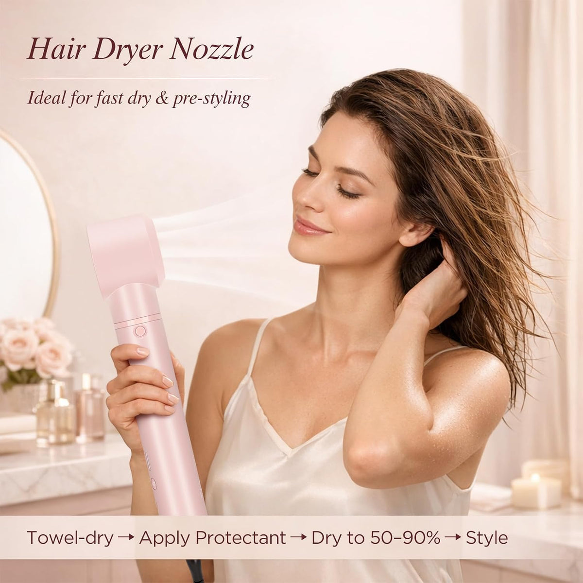 Dual Voltage Travel Hair Dryer Brush, 5-in-1 Air Styler Set with Travel Bag