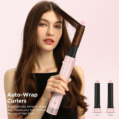 Dual Voltage Travel Hair Dryer Brush, 5-in-1 Air Styler Set with Travel Bag