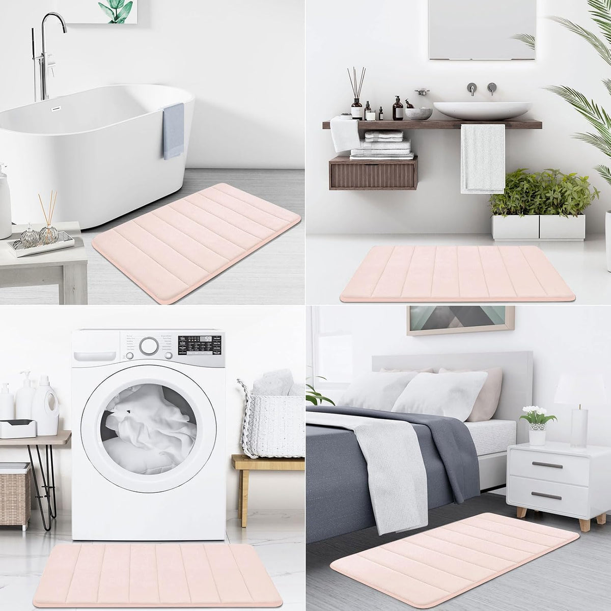 Memory Foam Bath Mat 47 x 17, Ultra Soft Absorbent Bathroom Rugs